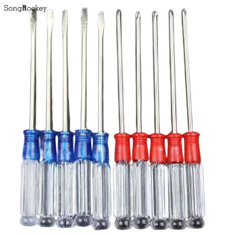 1pcs Mini Transparent Small Flat-head Screwdriver with Magnetic Field Repair Computer DIY Cross Toy Tools Home Accessories