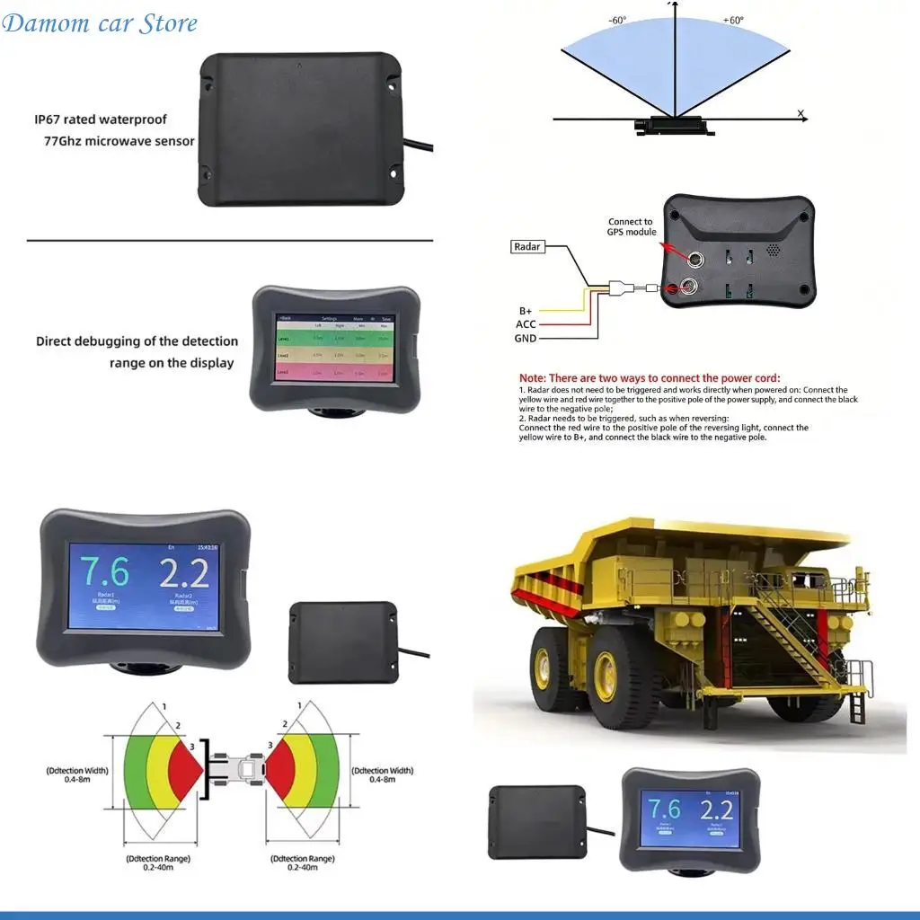 A2UC Reliable Waterproof 77Ghz Radars Blind Spots Detection For Motorcycles Enhanced Riding Safety Featuring 100M Alert