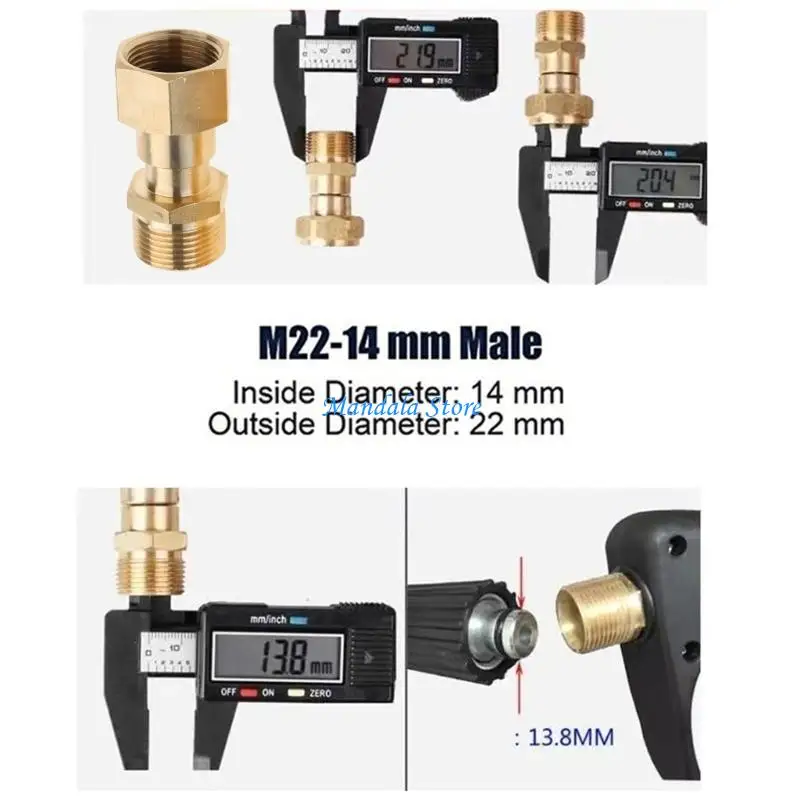 

U2JC 2 шт. адаптер для мойки высокого давления M22 14 мм, поворотный разъем для мойки высокого давления, быстроразъемный шарнир