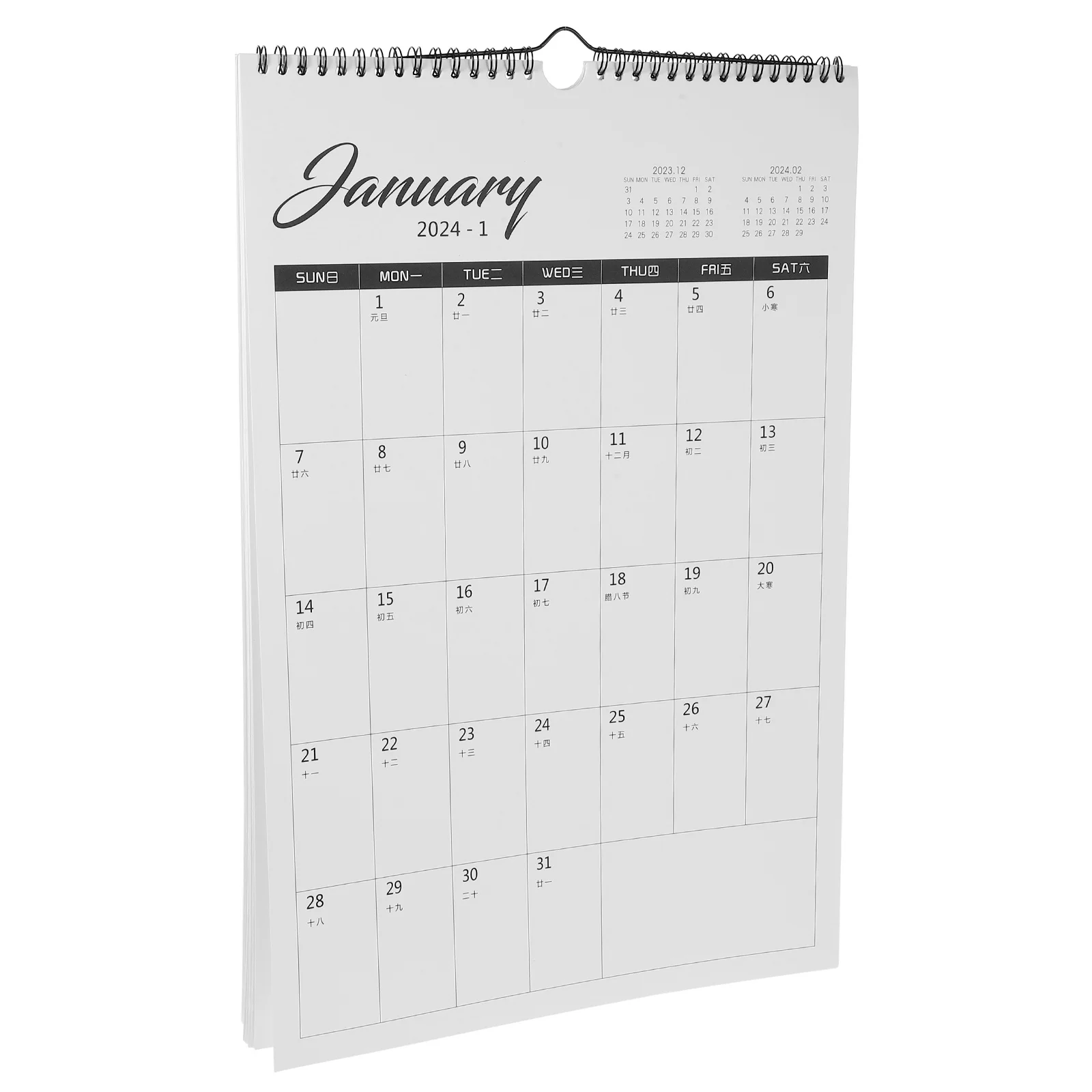 

Clear Printed Monthly Hanging Wall Calendar Simple Design Holidays Daily Planning Office Accessory Wall Calendar