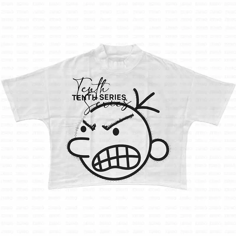 New Tee Cartoon Children Print Graphic Short Sleeve Men Women Harajuku Hip Hop Fashion Punk Streetwear Oversized T-shirt Top