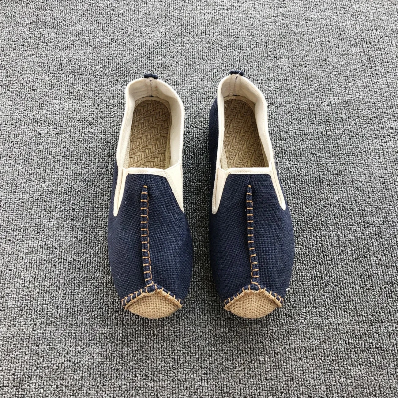 Chinese Style Linen Shoes Mens Casual Male Breathable Shoes Men Fashion Soft Slip on Espadrilles For Men Loafers Driving Shoes