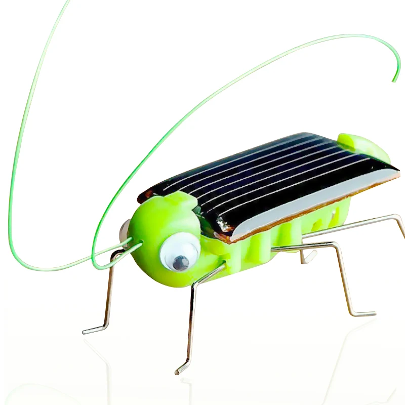 Novidade e engraçado energia solar gafanhoto móvel inseto robô solar ciência educação brinquedos diversão interativa brinquedos ao ar livre presentes