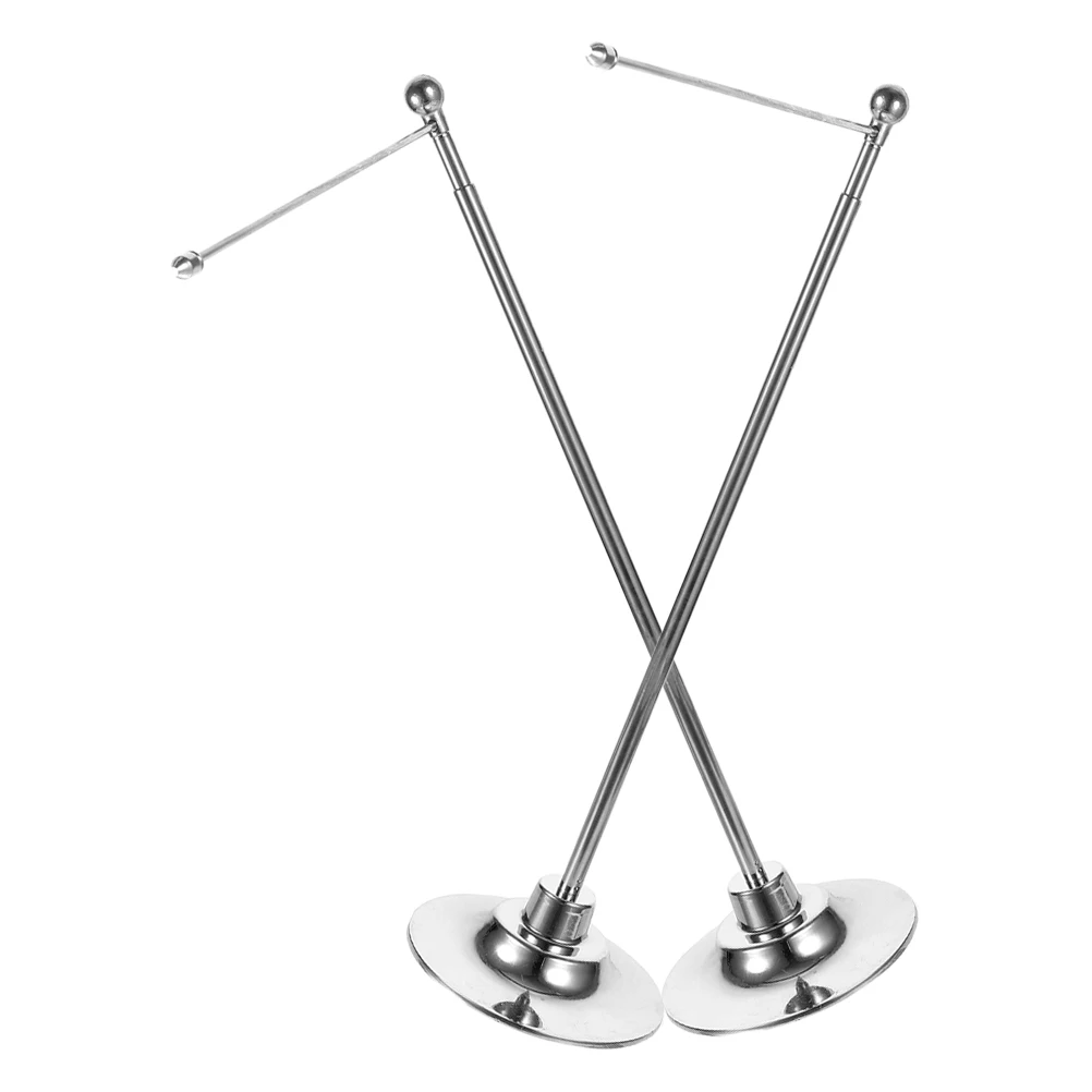 

2pcs Flagpole Bracket Desktop Stand for Small Flag Display Sturdy Stainless Steel Conference TableDecoration Mini Pole Holder