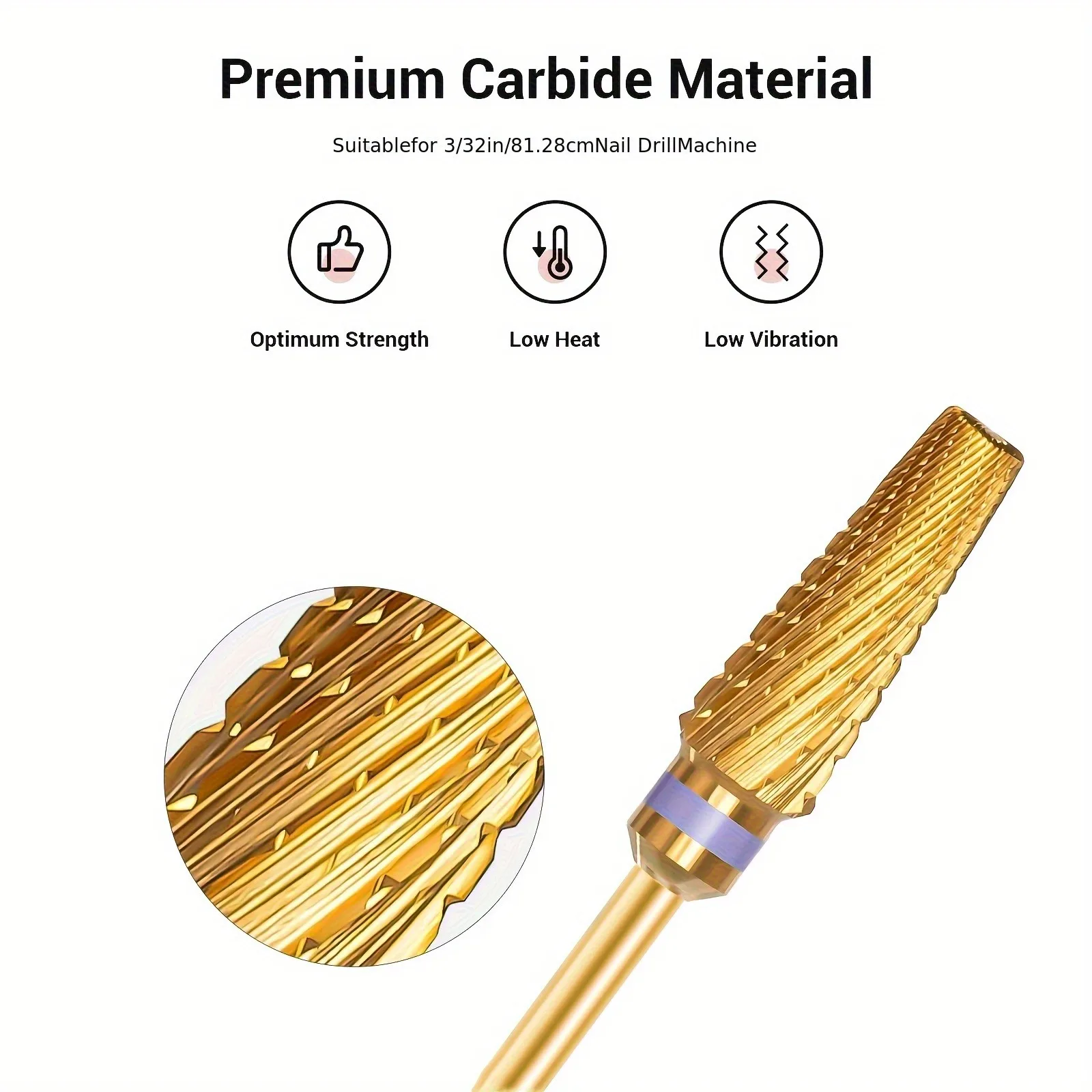 Broca para uñas profesional 5 en 1, versión multifuncional de carburo de tamaño mixto, adecuada para recortar uñas, cuidado de los pies, eliminación, Gel Polishi