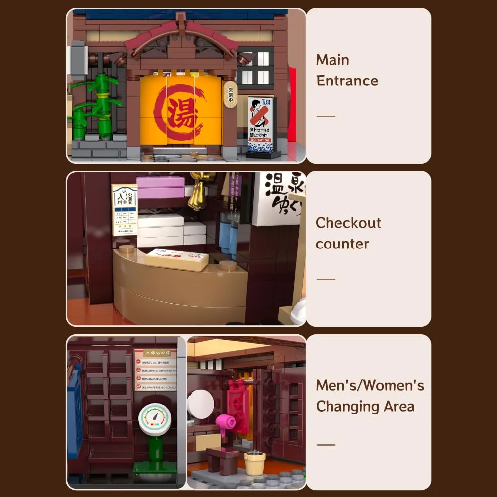 Japanische Street View Bausteine Tee Haus Brötchen Haus Café Shop Architektur Modell Ziegel Kinder DIY Spielzeug Urlaub Geschenke