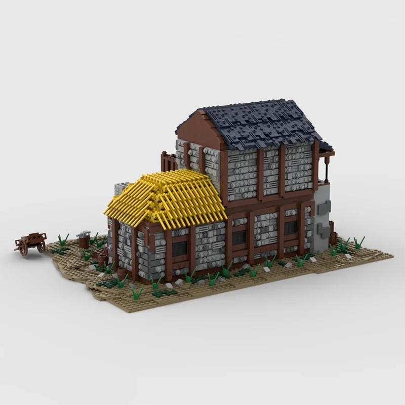 4190PCS DIY MOC กลางอายุ Blacksmith House สถาปัตยกรรมการศึกษาอาคารบล็อกประกอบของเล่นเด็กวันหยุดของขวัญ