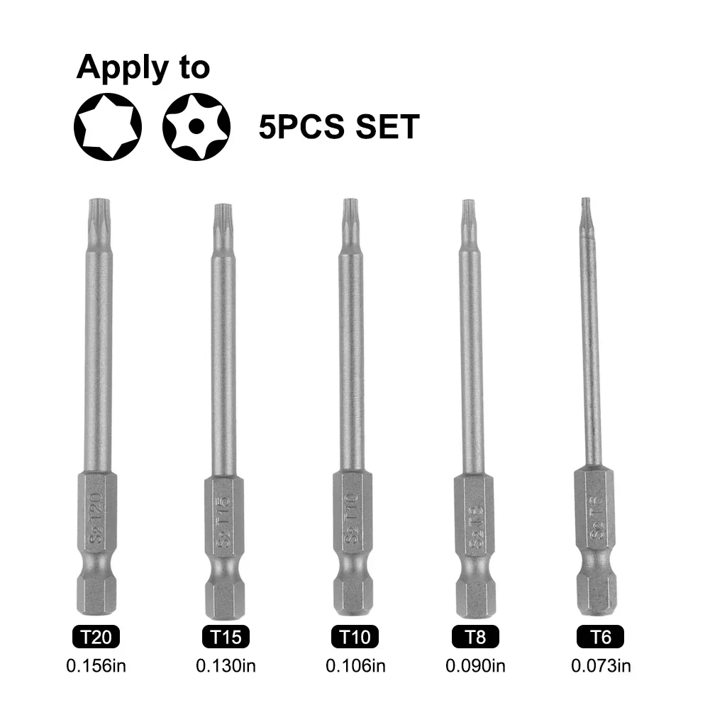 Magnetischer Torx-Schrauben dreher Bit elektrischer Schrauben dreher Hands ch rauben dreher Luft bohrer t6 t8 t15 t20 6,35mm (1/4inch)