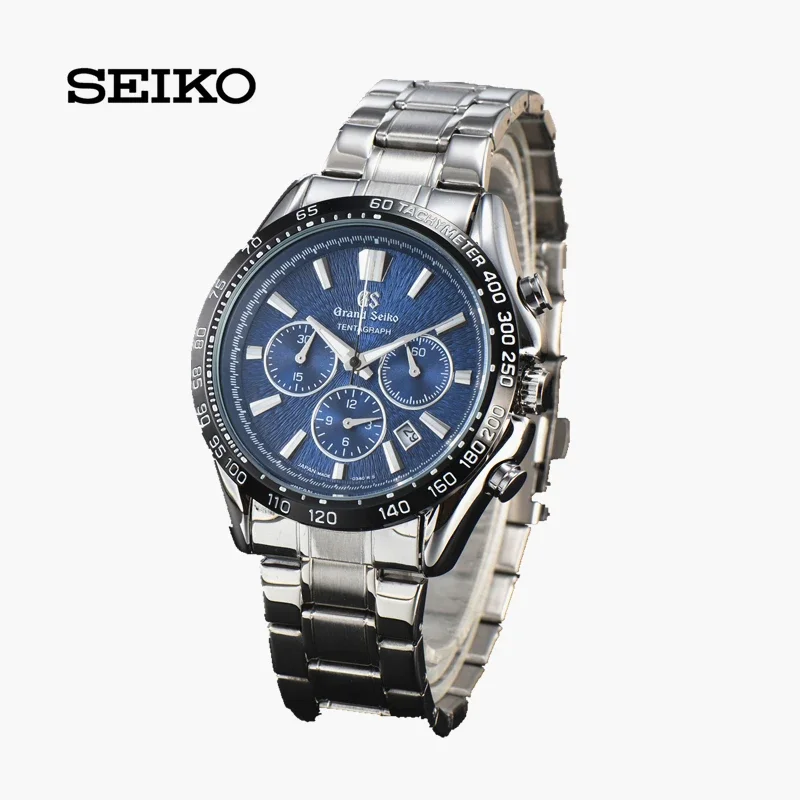 Seiko watches men's quartz watches Grand Seiko brand leather strap watches Seiko men's  AA