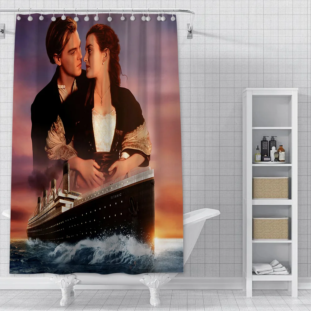 Titanic Classic Movie Shower Curtain Waterproof Polyester Fabric Colorful Bath Curtains Home Bathroom Decor Curtain With Hook