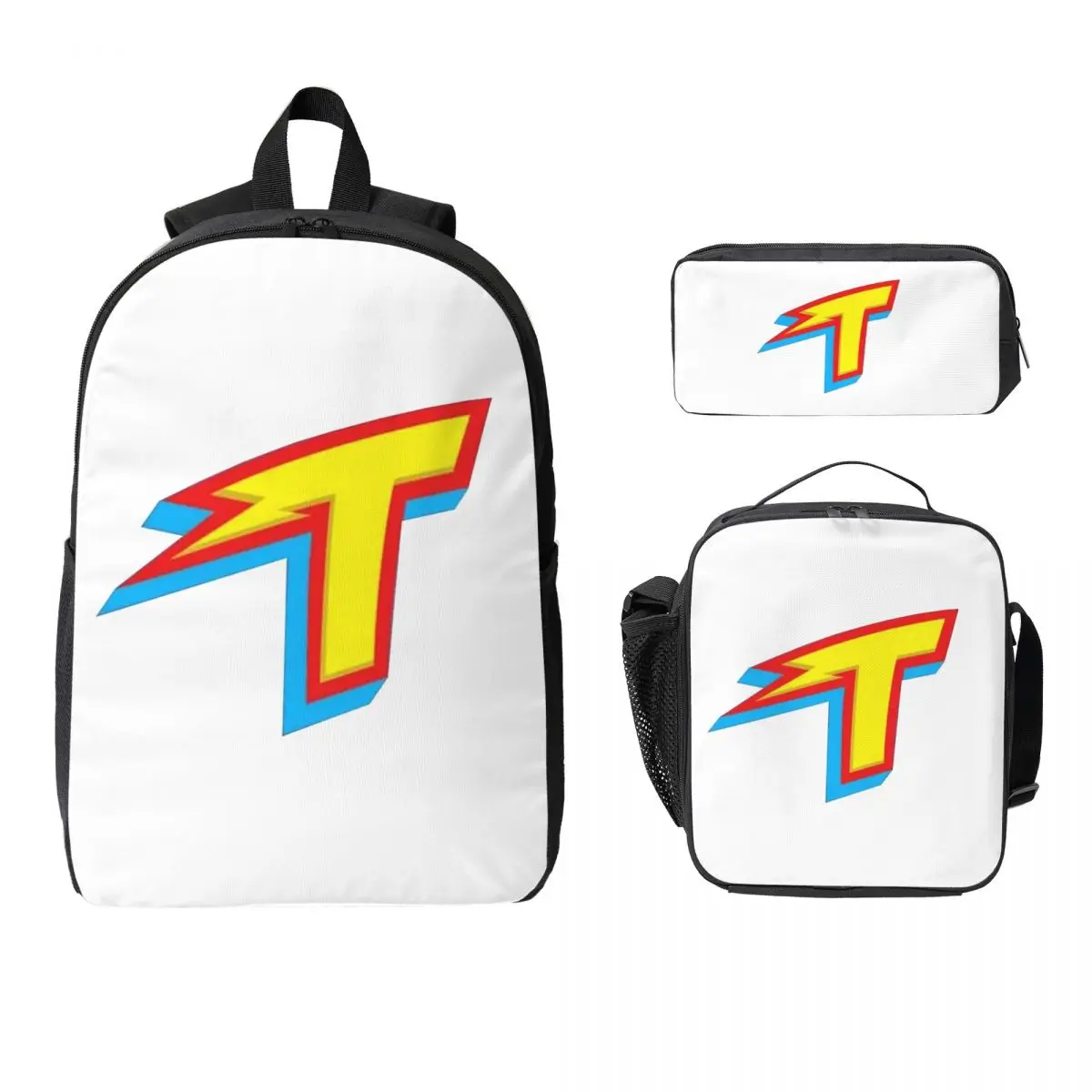 

Team Thundermans Backpack Student Boys Girls BookBag School Bag Laptop Shoulder Bags 3ps Insulated Lunch Bag Pencil Case