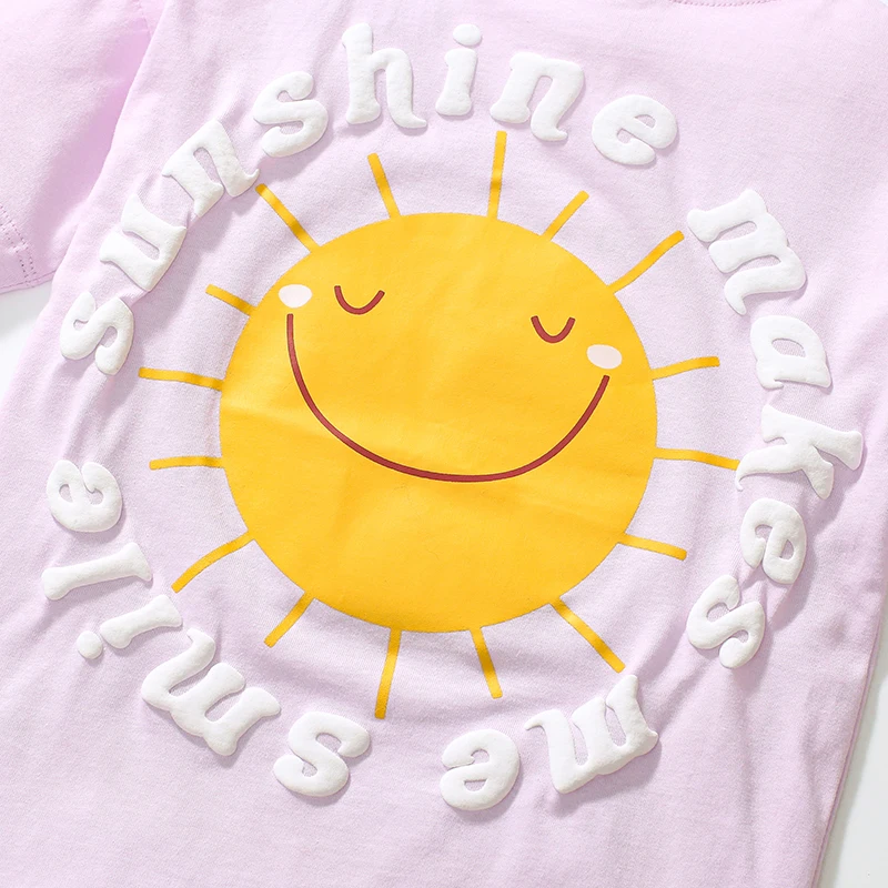 Little maven 2024 Summer Set Tracksuit Kids Outfit Clothes Sets Baby Girls Cartoon Sunshine Children Tops+Pants Clothes Cotton