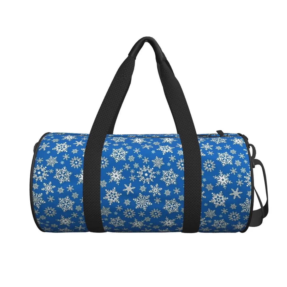 Blue Snowflake Christmas Sports Bags Travel Training Gym Bag Large Vintage Handbags Men Women Custom Portable Fitness Bag