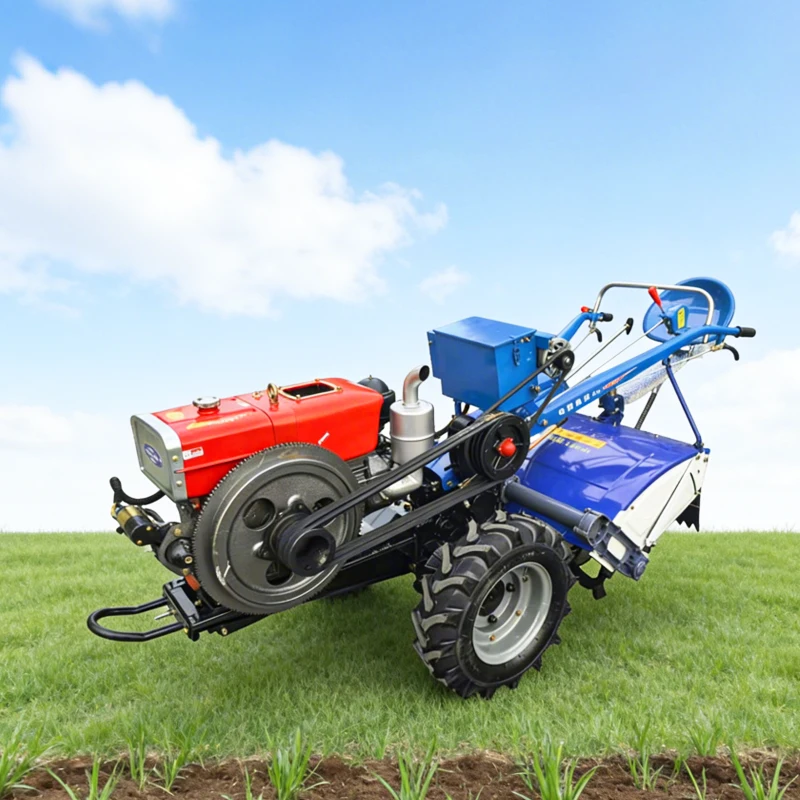 Traktor Mini Pertanian Roda 2 dengan Pengolah Tanah, Mesin Pertanian, Traktor Kecil, Promo Panas