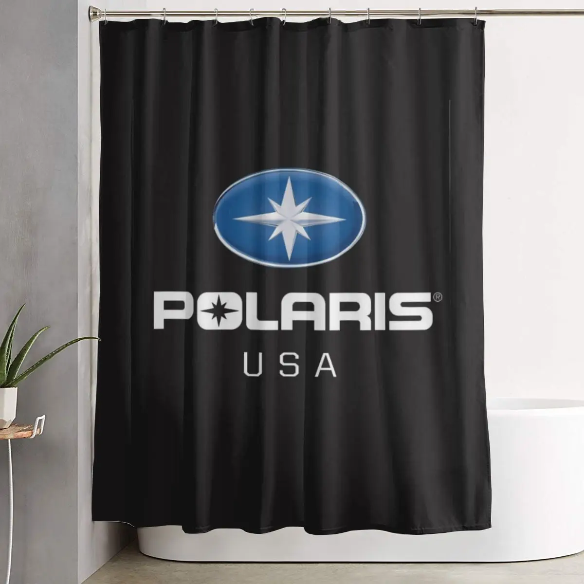 

Polaris Logo Shower Curtain Bathroom Polyester Waterproof Bath Curtains with Hooks