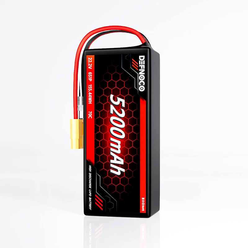 

Defnoco 5200mAh 6S 22.2V 70C Lipo Battery Pack for FPV/UAV Drone
