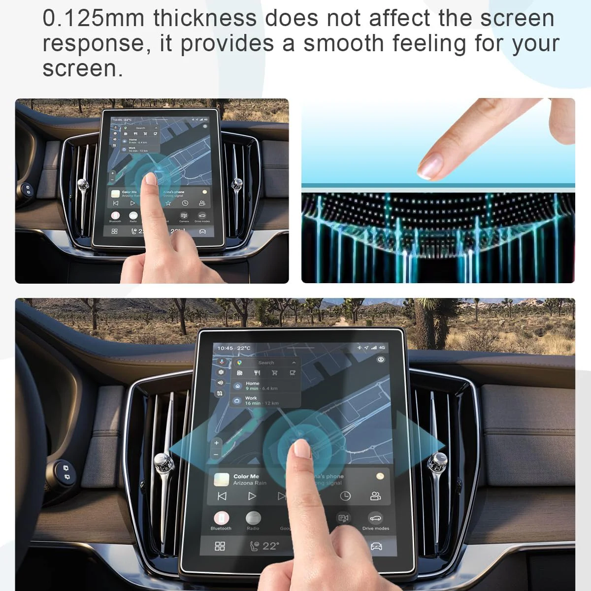 لفولفو XC60 XC90 S60 2026 11.2 بوصة تعمل باللمس الزجاج المقسى غطاء شاشة مركز لمس طبقة رقيقة واقية