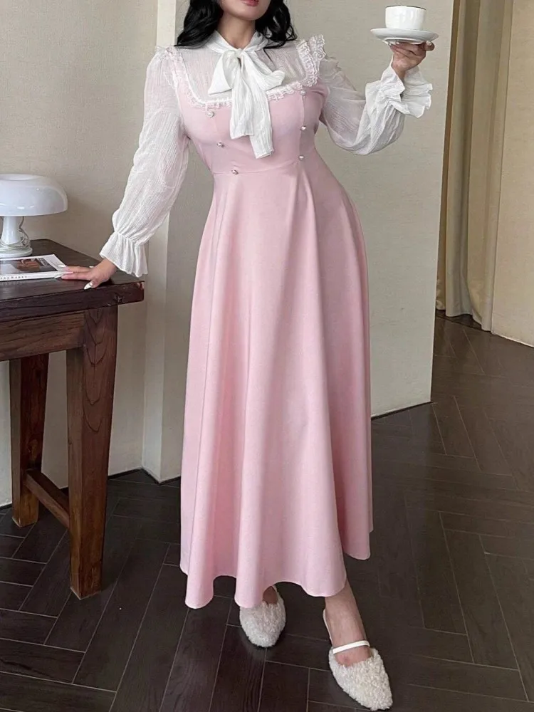 

Плюс размер, осень-зима, новое однотонное платье с круглым вырезом и длинными рукавами, модное облегающее элегантное стильное длинное платье макси