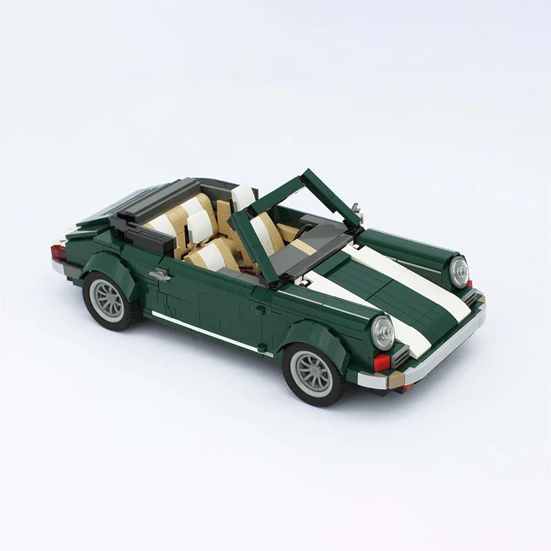 NEW Creative Expert MOC Green Cabriolet Sorts Cars Building Blocks MOD  MINI Cooper DIY Bricks Model Toys Gifts