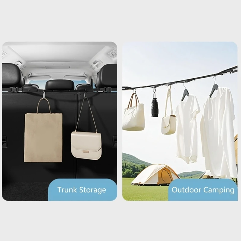 Vehicle Garment Hanging Strap, Nylon Clothesline Campsite Storage Strap for In-Car Clothing Use During Daily Travel D7YA