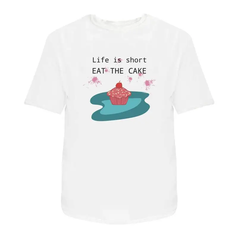 

Хлопковая футболка Life Is Short Eat The Cake Ta046564