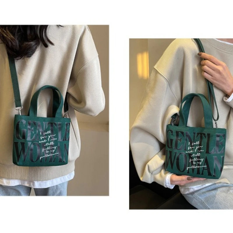 

New Fashionable Handheld Bucket Mini Crossbody Bag Casual Single-Shoulder Crossbody Bag Printed Small Canvas Bag Women's Handbag