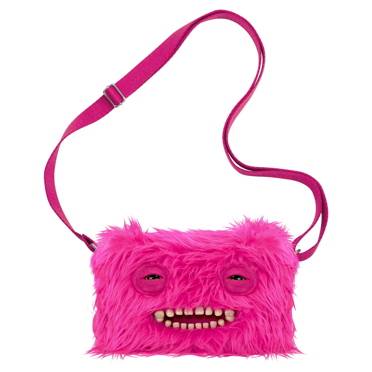 Fuggler feio dente monstro saco de pelúcia crossbody saco bonito bolsa de pelúcia mochila kawaii carteira meninas dos desenhos animados animal com alça de corrente