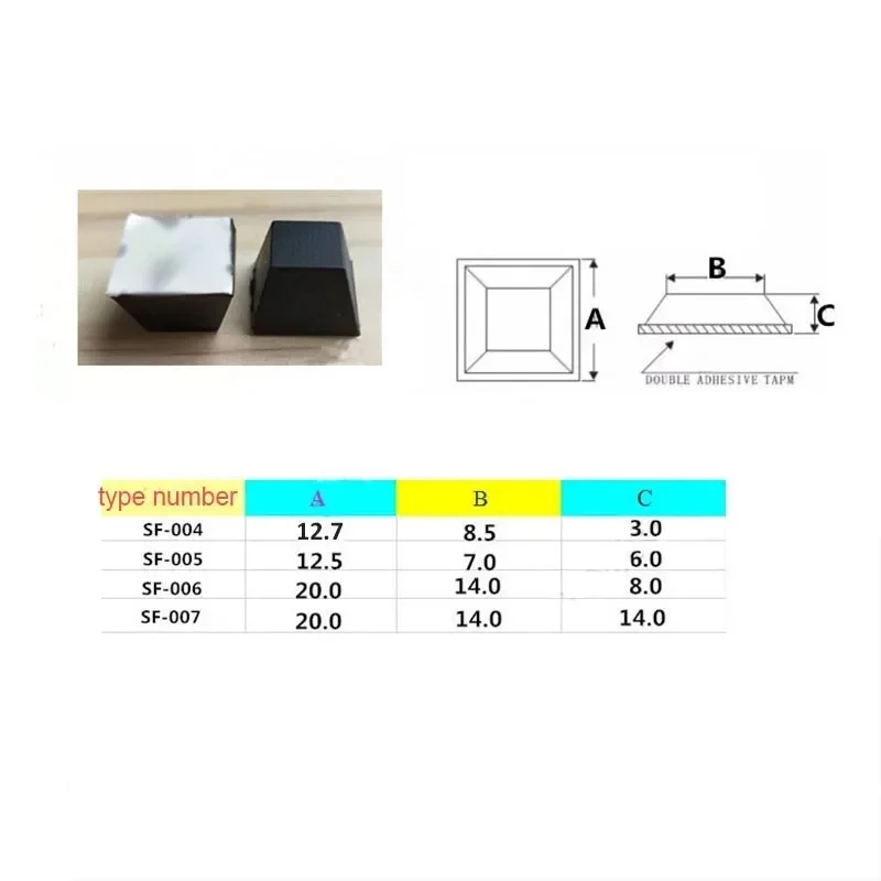 Almohadillas de goma autoadhesivas para muebles, protectores redondos/cuadrados, amortiguador, almohadilla para pies, absorción de vibración, goma