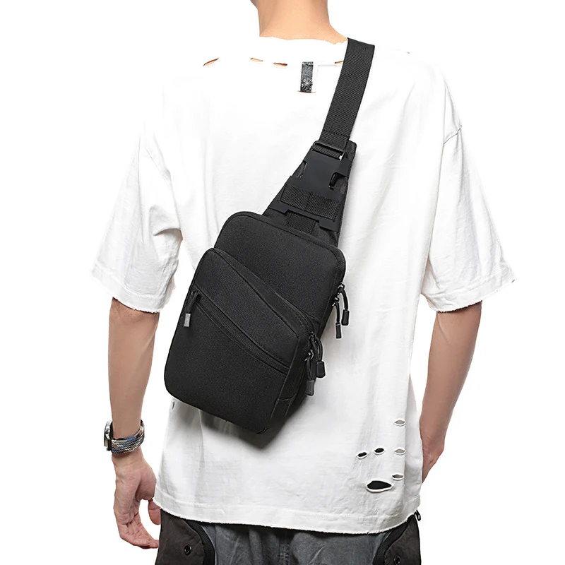 戦術的な釣りチェストバッグアウトドア旅行狩猟サイクリングガンポーチキャリーガンホルスターハンドガンピストルクロスボディバッグパック