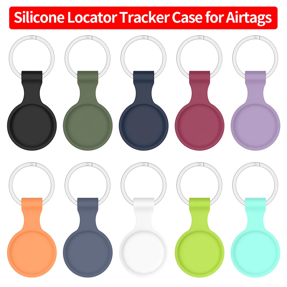 Tracking Device Cover for Air Tag Dog Anti-scratch Sleeve Keychain Locator case Silicone Portable Keychain Shell Key Ring Holder