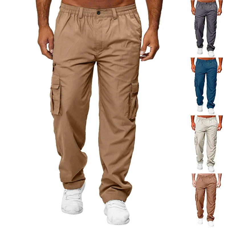 Pantaloni cargo da uomo streetwear pantaloni hip-hop pantaloni Harem alla caviglia in vita elastica pantaloni unisex tascabili casual Harajuku neri