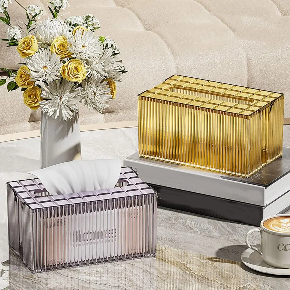 

Modern Plastic Luxury Napkin Holder Large Capacity Anti-slip Gold Tissue Case Rectangular Tissue Storage Organizer Restaurants