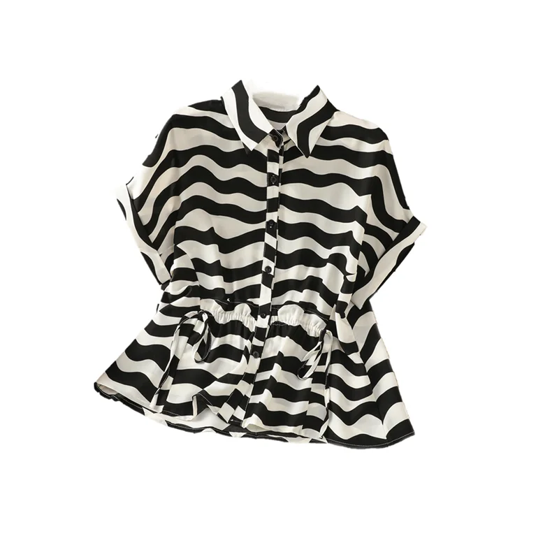 Blusas femininas estilo chinês listradas camisas vintage moda solta roupas de verão manga curta algodão linho feminino topos