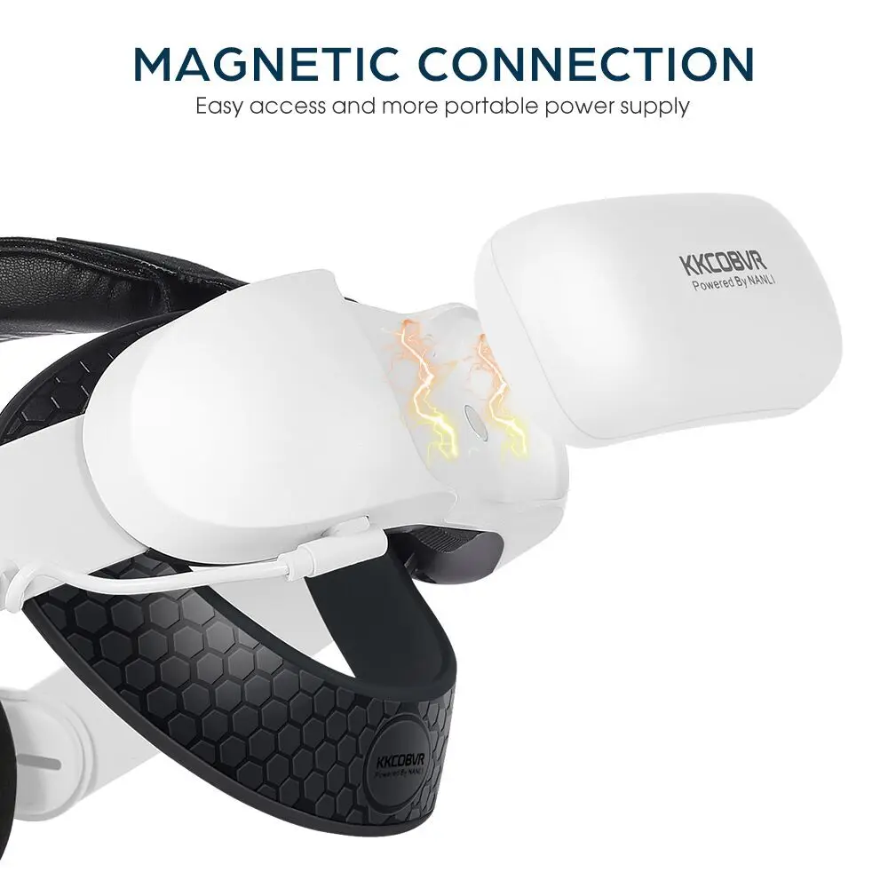 ชุดแบตเตอรี่แม่เหล็ก P2 kkobvr 10000มิลลิแอมป์ชั่วโมงสำหรับ Q2/Q3สายรัดหัวโปรเวลาการใช้งานสำหรับการแสวงหา2/3 /pro PICO4