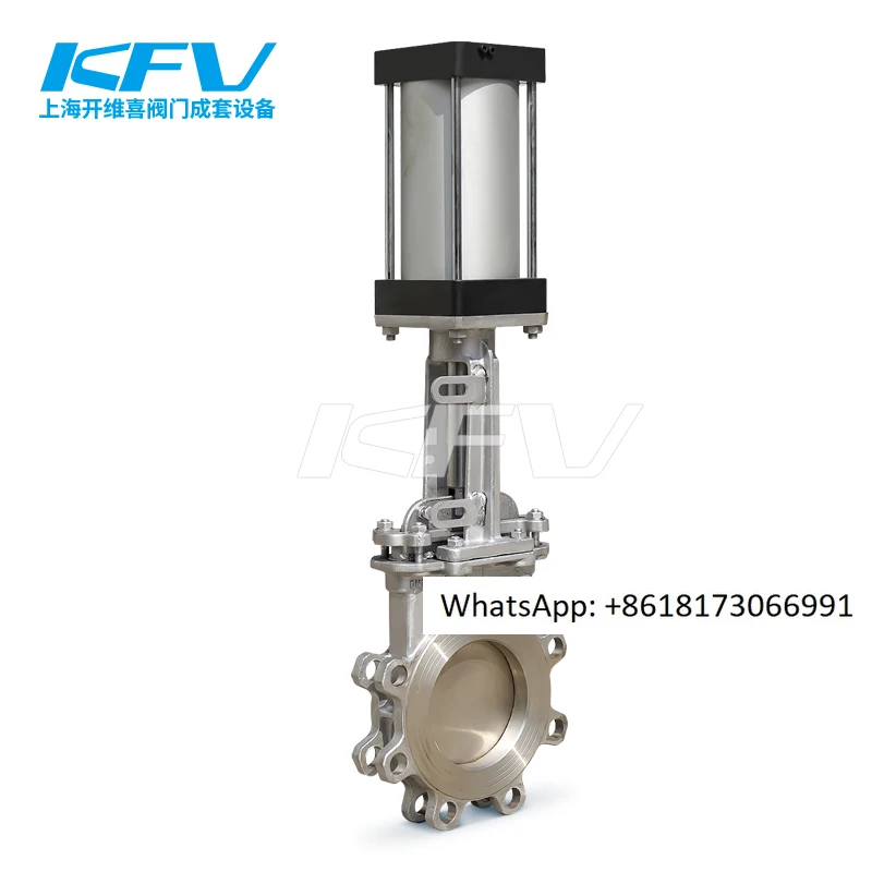 PZ673W-16P stainless steel knife gate valve pneumatic knife type slurry slurry valve cast steel hard seal