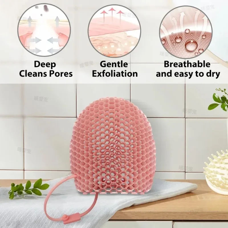 Comfortable Honeycomb Shower Mitt Exfoliating Massage Sponge Glove Deep Body Cleansing Tool Remove Rough Dead Skin For Bathing view 3