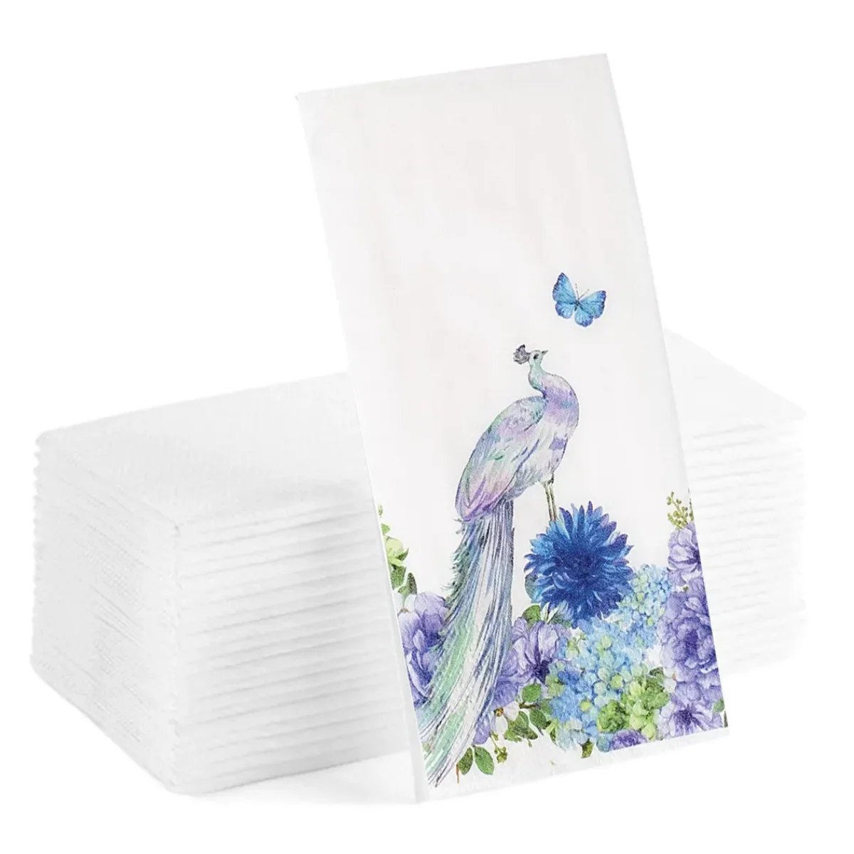 Peacock Printed , Patterned Paper Napkins , Decorative Paper Napkins , Printed Paper Napkins