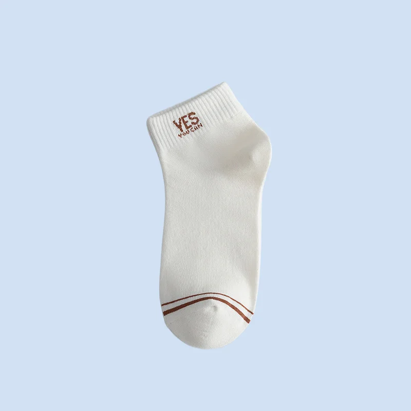5/10 Pairs Men's Socks Summer Thin Cotton Sweat-absorbent Breathable Summer Mid-tube Sports Socks ins Student White Socks