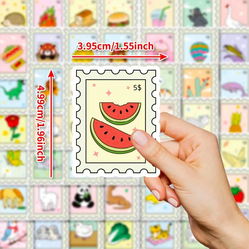 56 ชิ้นการ์ตูนแสตมป์ส่วนบุคคลสร้างสรรค์เส้นขยุกขยิกสติกเกอร์ตกแต่ง