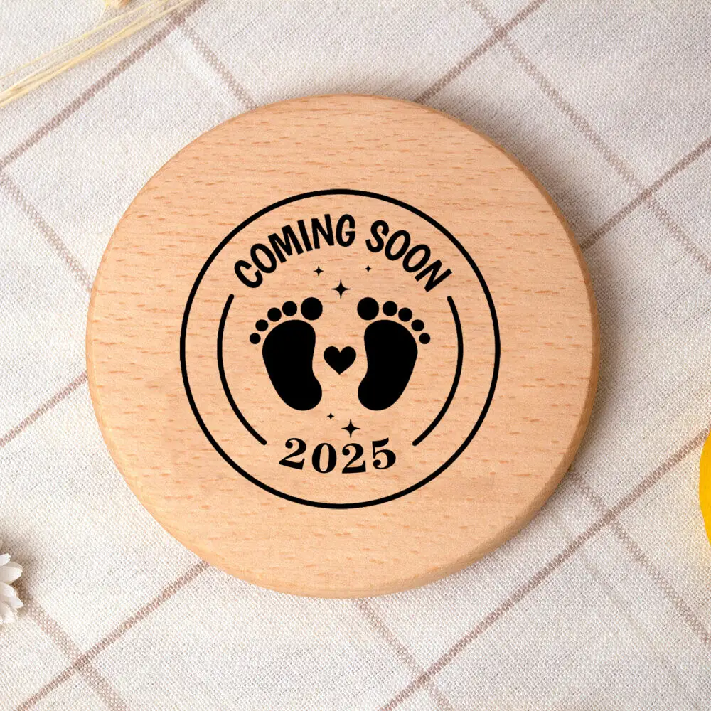 Baby Loading 2025 Print Sign Newbron sottobicchieri in legno New Baby Prop sottobicchieri in legno annuncio di nascita del bambino in legno regalo di nascita