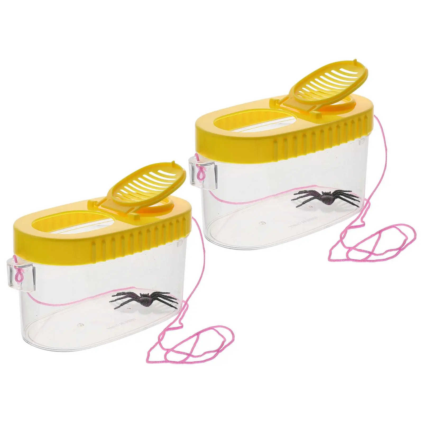 2Pcs Insect Viewer Observation Kit High Transparency Portable Boxes for Children Multi function Critter Containers Plastic