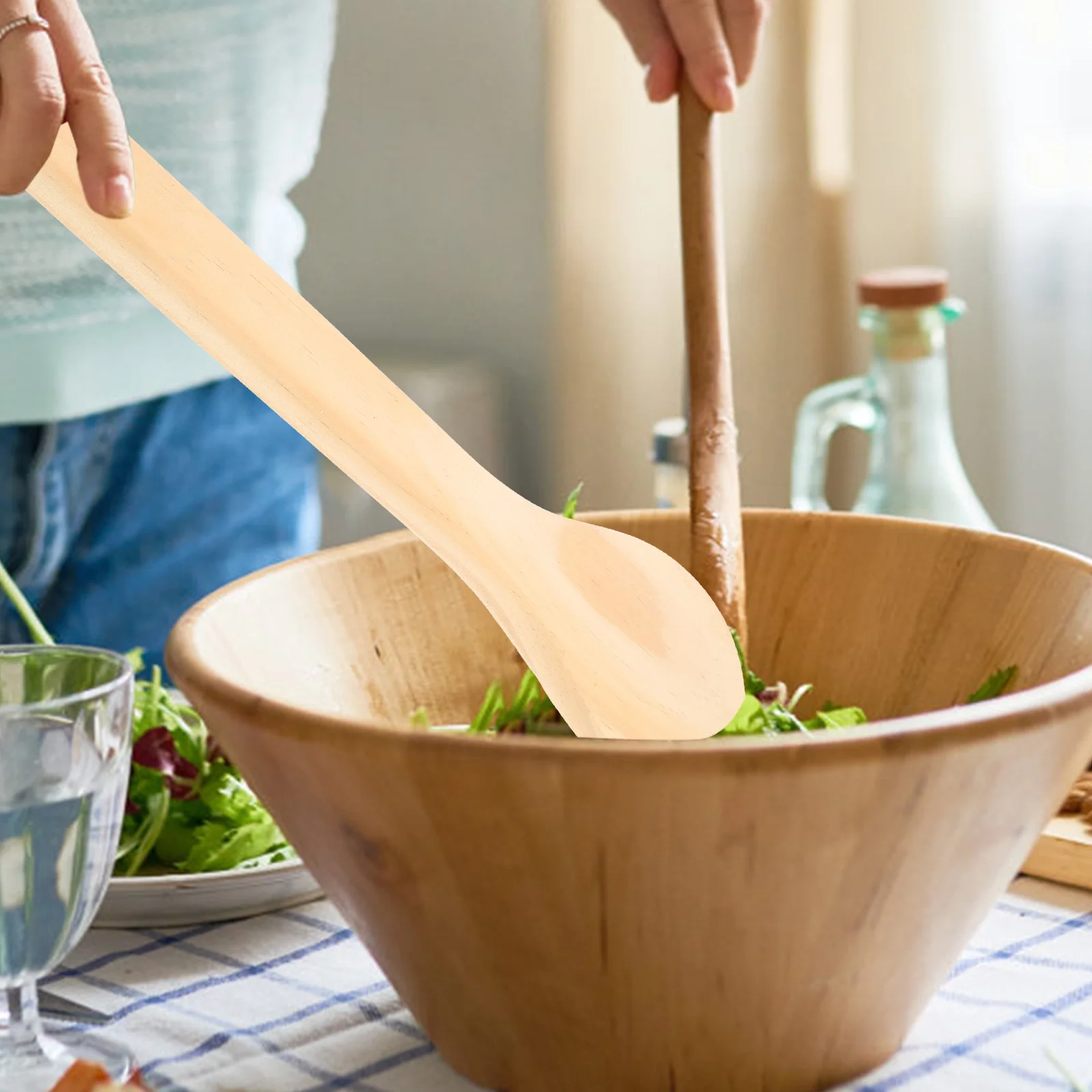 

Wooden Spoon Non-Stick Kitchen Paddle Round Tableware Exquisite Craftsmanship Smooth Surface Multi-Use Stirring Food