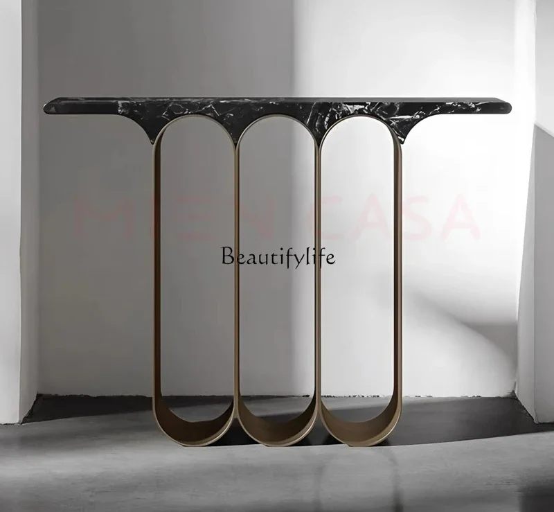 

Z.Stainless steel marble entrance creative foyer against the wall