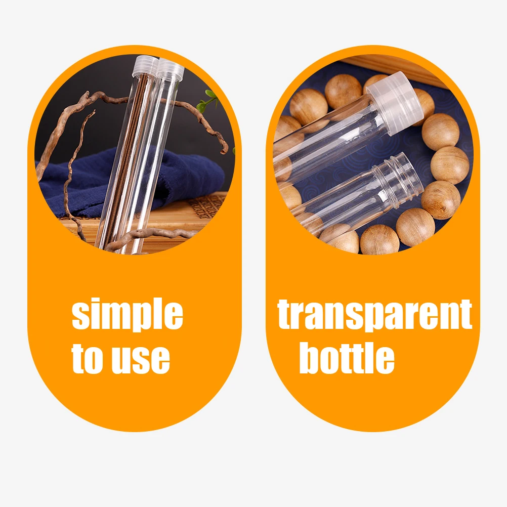 

6Pcs Transparent Incense Storage Tube Plastic Canister Dustproof Lid Incense Stick Holder Storage Case