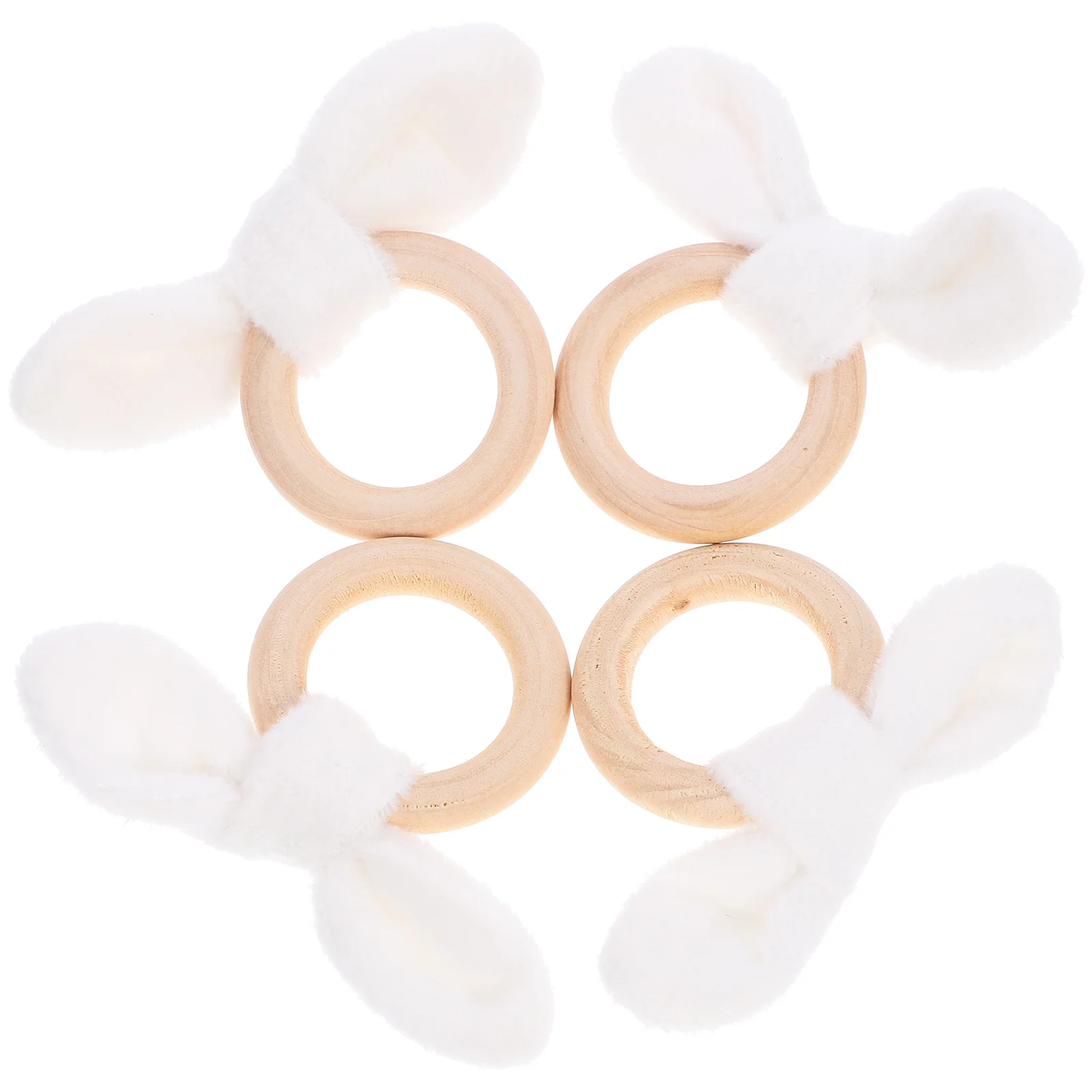 

4Pcs Easter Napkin Buckles Bunny Ear Shape Decorative Napkin Rings for Dining Table Home Party Wedding Festival