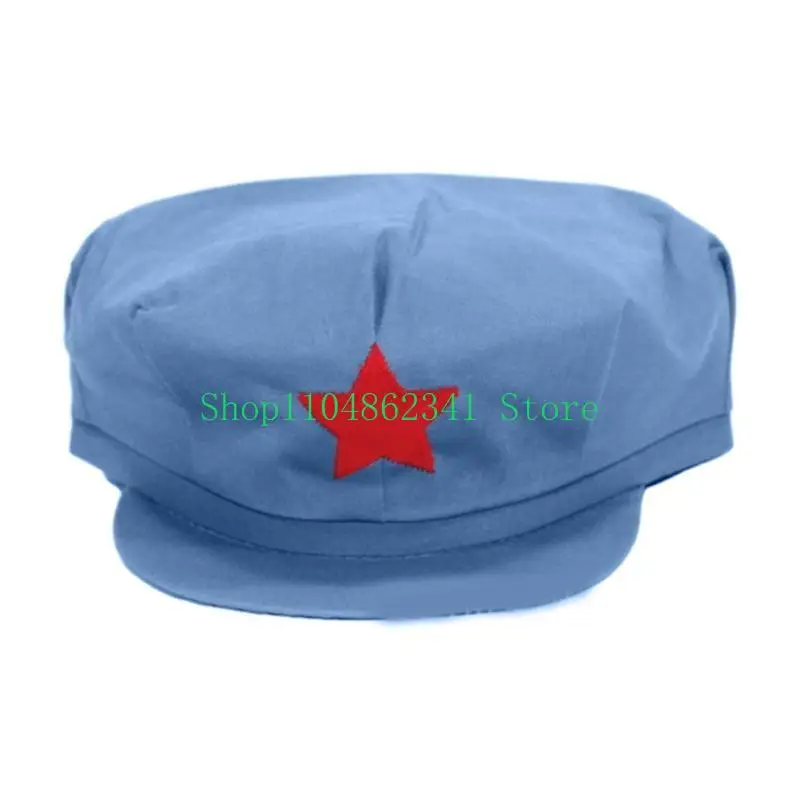 652F Chinese Hat Vintage Hat Eye Catching Five Pointed Star Hat for Fashion Forward Individuals and Vintage Themed Event