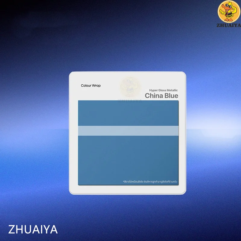 ZHUAIYA Hyper Gloss Metallic الصين الأزرق الفينيل التفاف فيلم تغليف السيارة لالتفاف فقاعة الحرة سهلة التركيب 1.52x17M #2