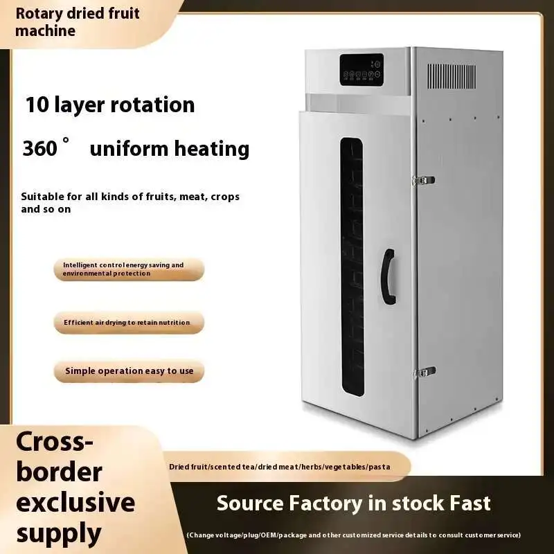 Food Commercial Drying Machine Large Commercial Intelligent Rotary Dryer For Uniform Drying Of Fruits, Vegetables,