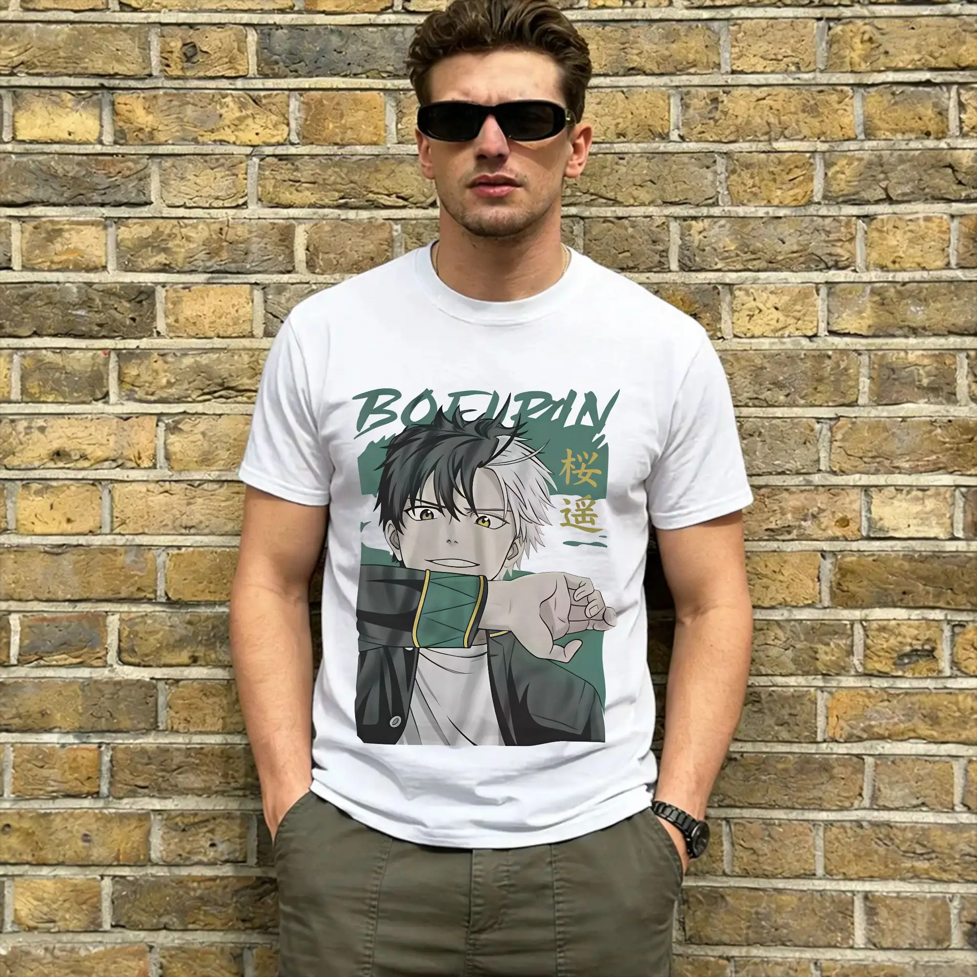 Ren Kaji 100 Cotton T-Shirt For Men Summer Wind Breaker Y2K Casual T Shirts Crewneck Harajuku Tees Oversized Wholesale Clothing