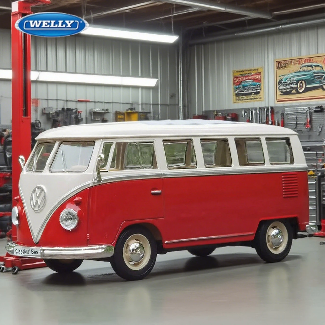 

WELLY 1:24 Volkswagen VW T1 BUS легкосплавный автомобиль, литье под давлением и игрушечный транспорт, модель автомобиля, миниатюрная масштабная модель автомобиля, игрушка для детей